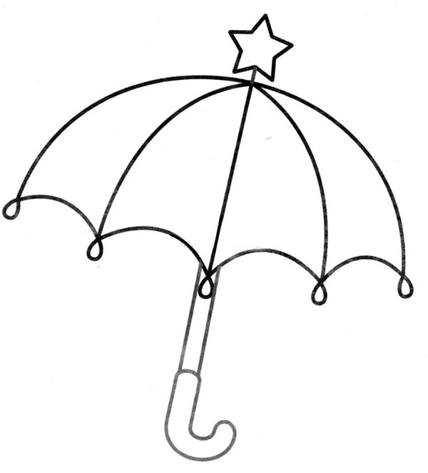 简笔画伞的画法图片