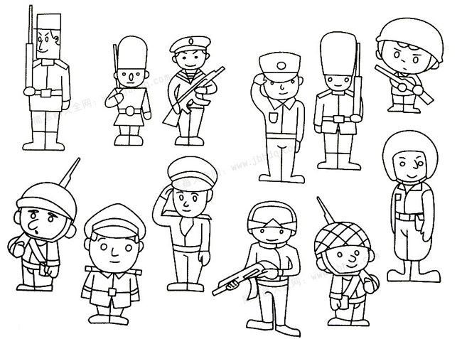 士兵儿童画士兵画法简笔画怎么画步骤教程