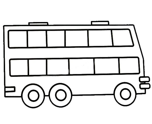 双层巴士彩色幼儿学画双层巴士简笔画