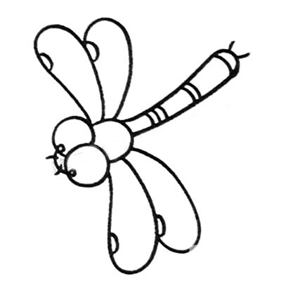 蜻蜓幼儿学画彩色蜻蜓的画法教程简笔画