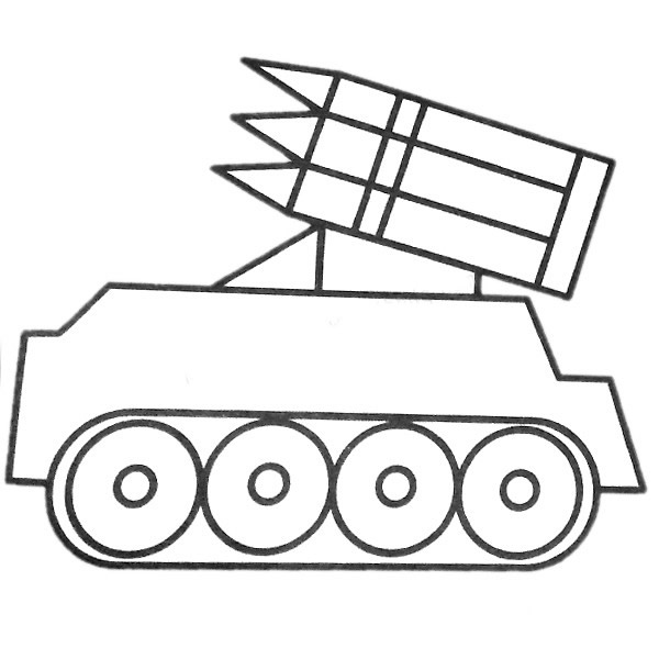 导弹车军事装备导弹车填色简笔画