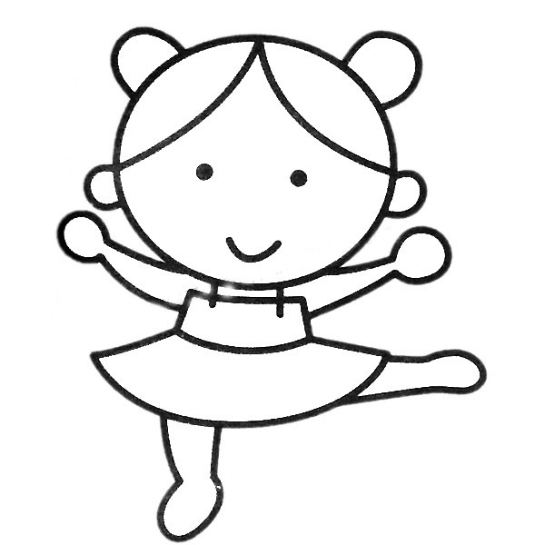 小女孩跳舞跳舞的小女孩简笔画怎么画步骤教程