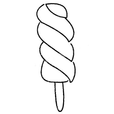 冰棒/雪糕/冰淇淋 雪糕的画法教程简笔画