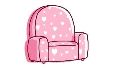 沙发简笔画彩色简单图片