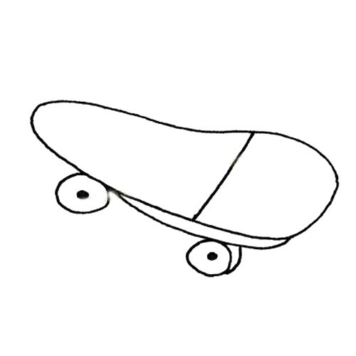 超简单的滑板简笔画