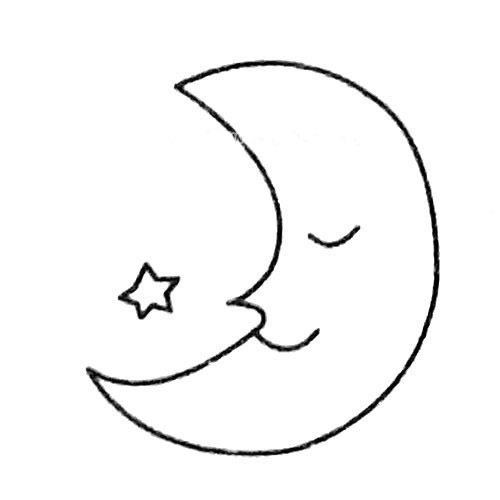 月亮简笔画简单儿童图片
