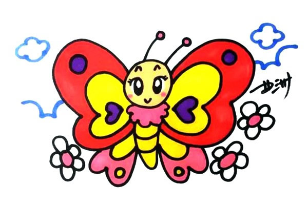 儿童蝴蝶简笔画彩色图片