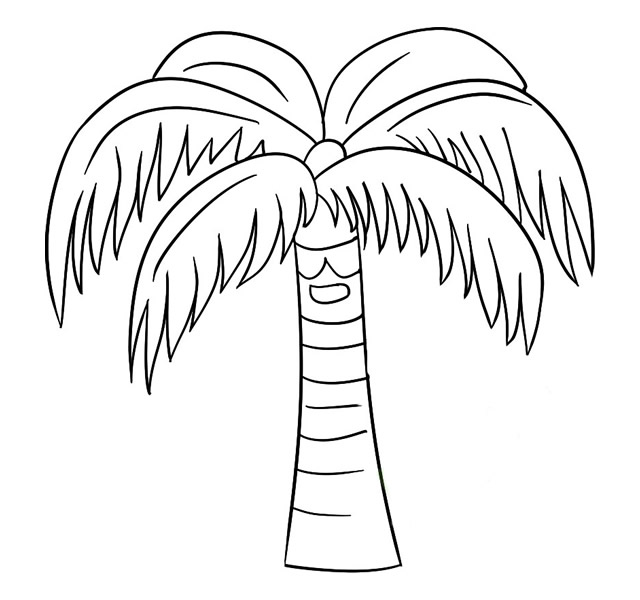 椰子树简笔画 可爱图片