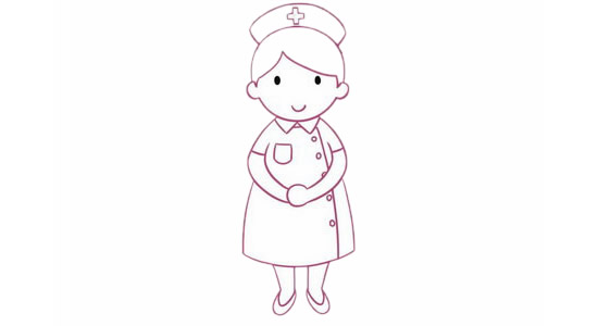 护士服简笔画画法图片