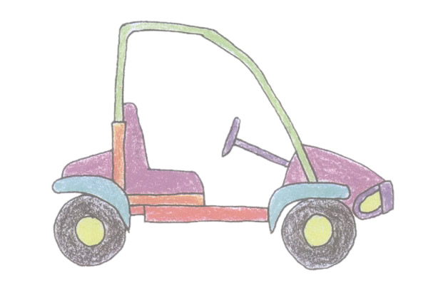 儿童卡丁车简笔画图片
