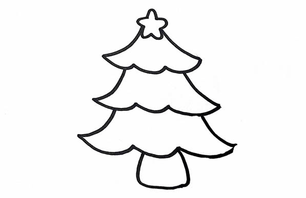 圣诞树的简单画法图片