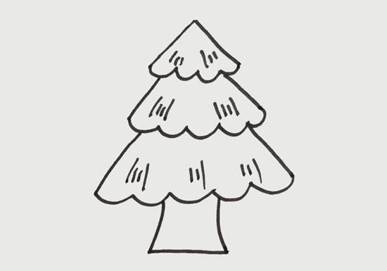冬天的松树彩色松树画法教程简笔画