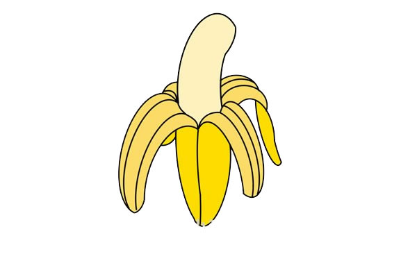 剥皮的香蕉简笔画图片