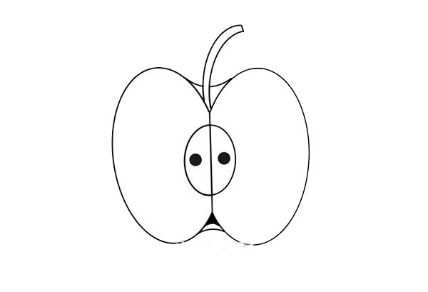苹果的剖面简笔画图片