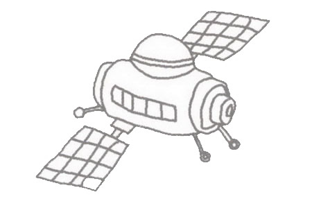 卫星的简单画法教程简笔画
