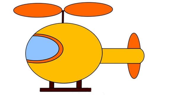 直升机简笔画彩色图片