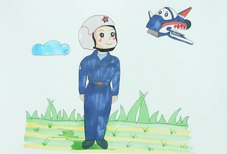 空军叔叔空军的简笔画怎么画步骤教程