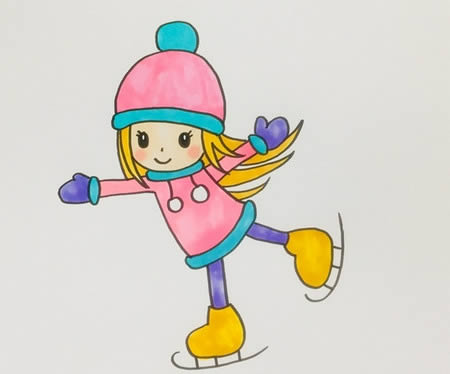 滑冰怎么画小朋友图片