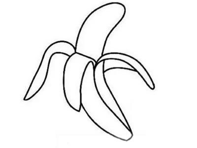香蕉切了一半的简笔画图片