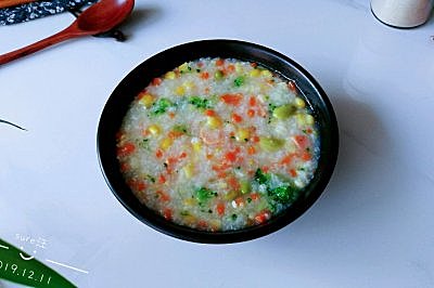 胡椒青菜玉米粥的做法步骤
