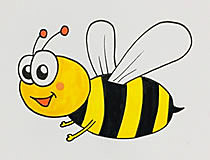 卡通蜜蜂简单好看简笔画