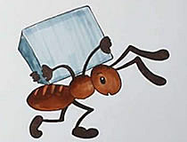 蚂蚁搬家带颜色 图解简笔画
