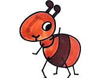 蚂蚁_可爱蚂蚁彩色简笔画