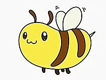卡通蜜蜂彩色_卡通蜜蜂简单易学简笔画
