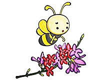 蜜蜂采蜜的_蜜蜂采蜜的简笔画