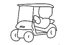 高尔夫球车 是专为高尔夫球场设计开发的环保型乘用车辆简笔画