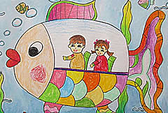 遨游海底世界优秀儿童画