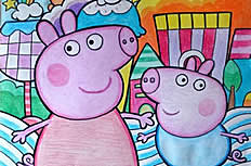 小猪佩奇和乔治儿童绘画作品图片