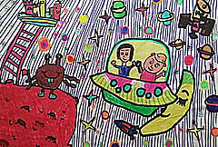 星际旅游儿童画