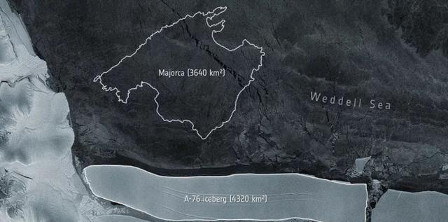 全球最大的冰山 面积达到4320平方千米